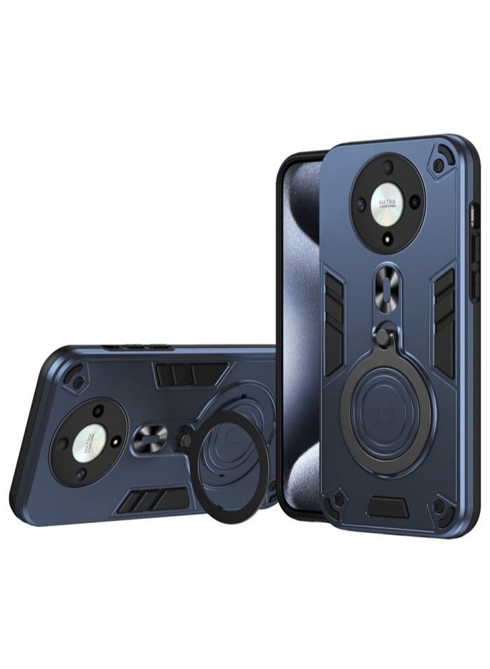 جراب أرمور لهاتف هونر  أكس 9 دي (Honor X9d Armor Case) – مضاد للصدمات بحماية عسكرية كاملة بطبقة مزدوجة و مسند مغناطيسي دوّار 360° – أزرق - Image 1